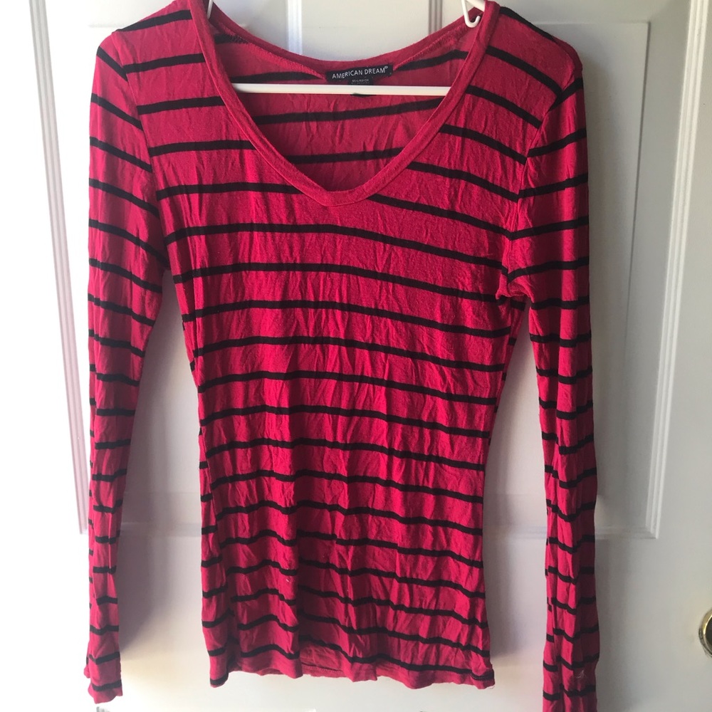 Pink striped long sleeve shirt